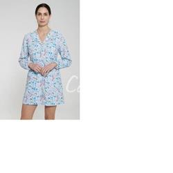 BATA MICROFIBRA ESTAMPADA AZUL - Imagen 1