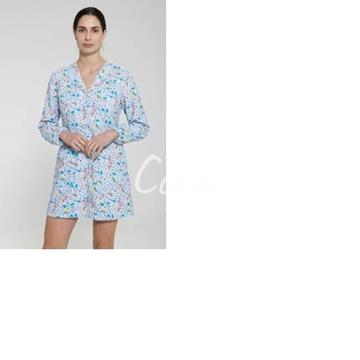 BATA MICROFIBRA ESTAMPADA AZUL - Imagen 1