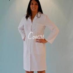 Bata señora blanca entallada manga larga - Imagen 1