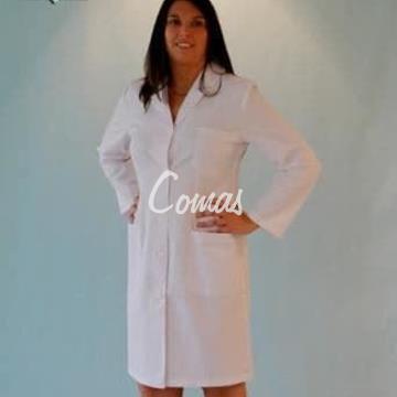 Bata señora blanca entallada manga larga - Imagen 1